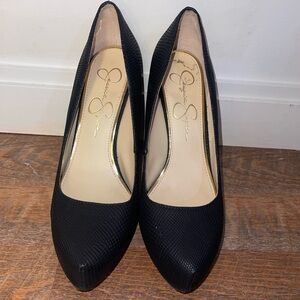 Jessica Simpson Black Textured Heels